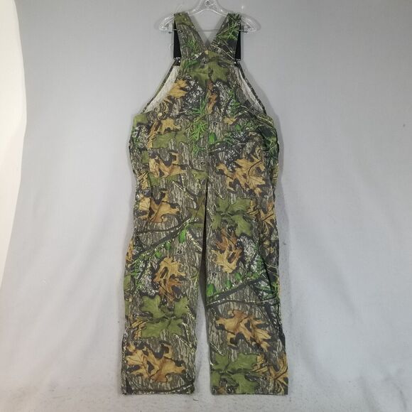 Mossy Oak Fieldstaff Camo Overalls Mens 46x30 Green Brown Hunting Outdoor - Picture 8 of 13